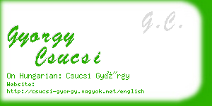 gyorgy csucsi business card